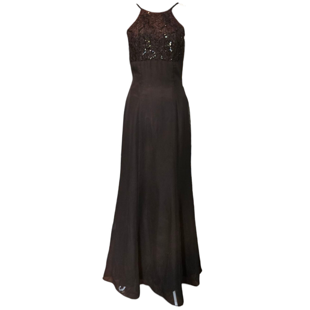 Vintage De Laru Formal 90's Halter Dress Size 5 6 - Picture 2 of 9